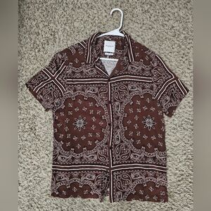 Denim & Flower Brown Bandana Print Shirt